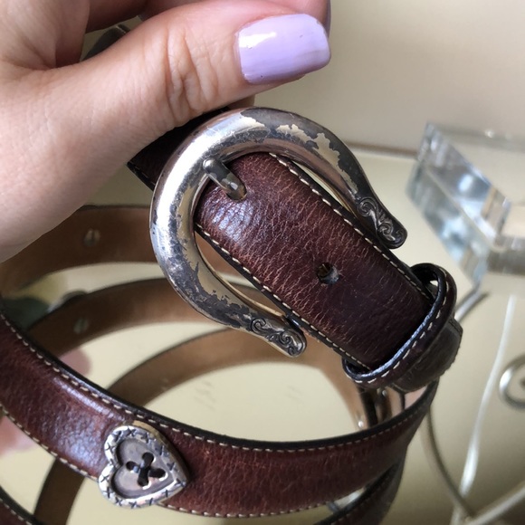 Vintage BRIGHTON Brown Genuine Leather Western Belt - Picture 3 of 8